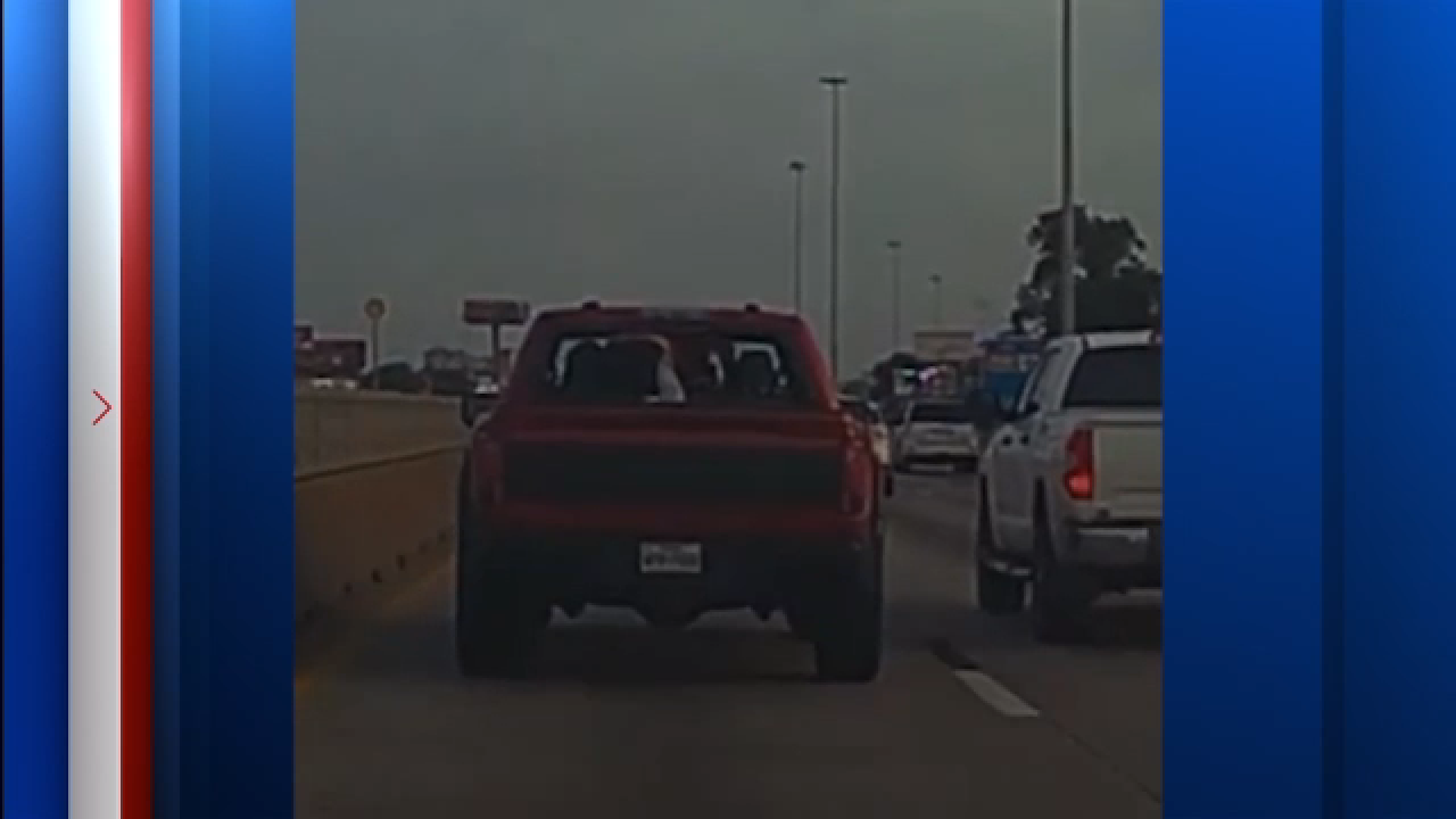 Dashcam video shows alleged armed carjacker walking in traffic with a pitchfork